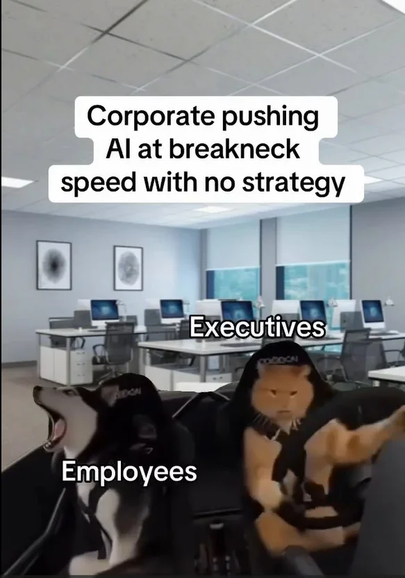 Corporate pushing AI meme